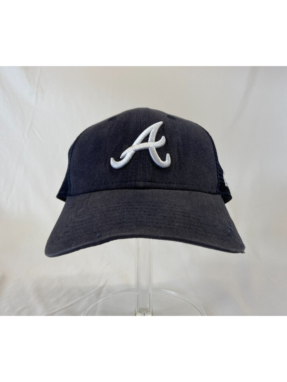 Atlanta Braves Baseball Cap Snapback Hat Mesh Back New Era 9FORTY Navy MLB OSFA